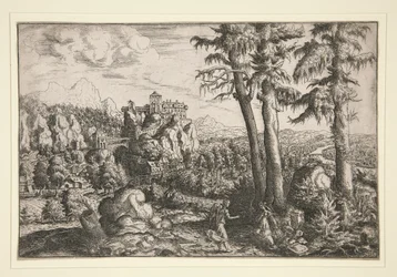 Landskap med Hagar och ängel