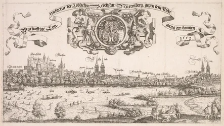 Panoramautsikt över Nürnberg: Center Portion, 1552.