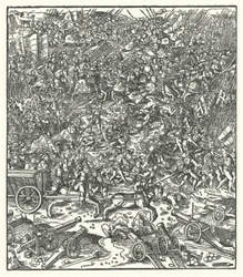 Slaget vid Guinegate, Frankrike, 7 augusti 1479 (gravyr)