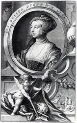 Anne Boleyn, graverad av Jacobus Houbraken