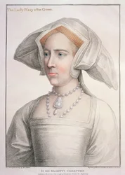 Mary Tudor (1516-58) graverad av Francesco Bartolozzi (1727-1815) (gravyr)