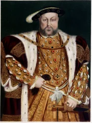 Porträtt av Henrik VIII - från A.P. Holbein, v. 1543.