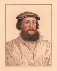 Porträtt av en okänd man, kung Henrik VIII:s hov, ca. 1532., 1812 (gravyr)