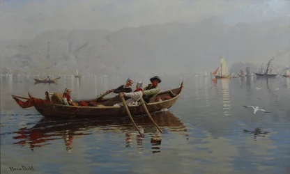 Bergens hamn (olja på duk)