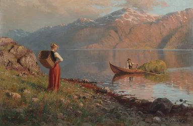 Date by the Fjord (olja på duk)