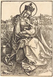 Madonna och barn på gräsbanken