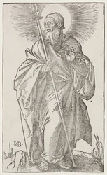 St Thomas, från "De stora apostlarna", ca 1519 (träsnitt)