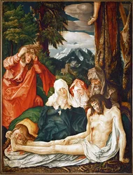 Kristi sorgearbete, heliga Maria och Salome (olja på trä)