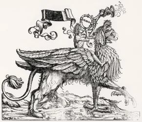 A Mounted Griffin, från Maximilians Triumphal Procession, c.1516-18