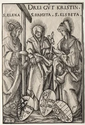 De tre kristna hjältinnorna: Saints Helen, Bridget och Elizabeth