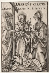 De tre kristna hjältinnorna: Saints Helen, Bridget och Elizabeth.