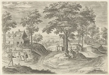 Utsikt över Scheut .s spetälska hus Lasrije en route schuet (titel på objekt) Sevärdheter från Brysselområdet (serietitel)