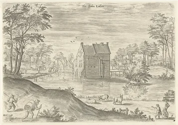 Utsikt över Coensborgs slott i Laken Tersijden Laken (titel på objekt) Sevärdheter från Brysselområdet (serietitel)