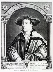 Hans Holbein den yngre, graverad av Bartholomaus Huebner, 1790