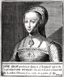 Jane Gray, graverad av William Marshall, 1648