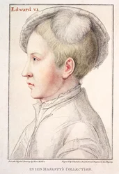 Porträtt av Edvard VI (1537-53) graverat av Francesco Bartolozzi (1727-1815) 1796