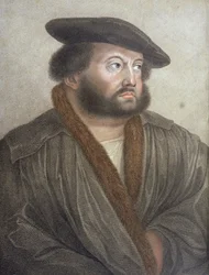 Porträtt av Hans Holbein (14978-1543) graverad av Francesco Bartolozzi (1727-1815)
