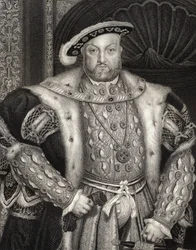 Porträtt av kung Henrik VIII (1491-1547) från "Lodge