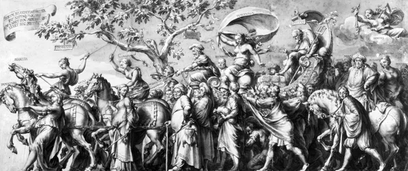 Rikens triumf, tecknad av Jan de Bisschop, ca 1650 (penna, bläck och tvätt på papper)