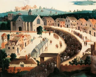 Henry VIII anländer till gulddukens fält, den 7 juni