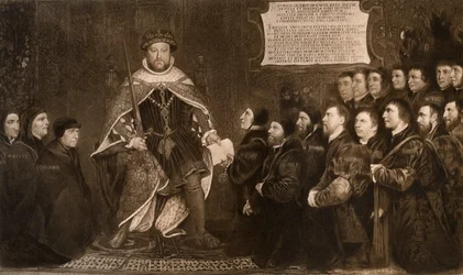 Henry VIII, beviljande av en stadga till Barbers and Surgeons Guilds, 1541, 1902.