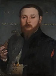 Porträtt av en adelsman med en falk, 1542