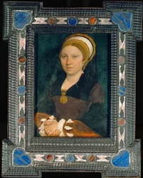 Porträtt av en engelsk dam, efter 1540 (målning på ek)