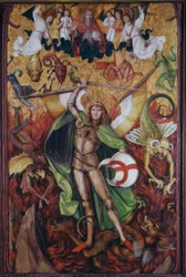 Höllensturz: Ärkeängeln Mikael kämpar mot Lucifer (eng. Archangel Michael fighting Lucifer)