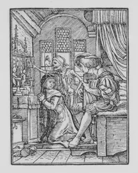 Nunnan, från Dödsdansen, ca. 1526, utgiven 1538.