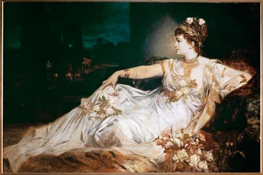 Skådespelerskan Charlotte Wolter som Messalina (olja på duk)