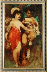 Faun och nymf ... (målning på duk)