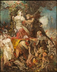 Hans Makart Triumfprocession av Diana med Bacchus