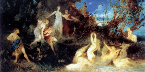 Jakten på Diana, studie, 1879.