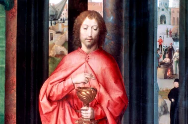 Mystisk äktenskap mellan St. Catherine och andra heliga, detalj, c1453-1494