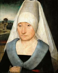 Porträtt av en gammal kvinna, ca 1470-1475.