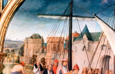 St Ursula Shrine, Avgång från Basel, Detalj, 1489