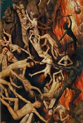 Triptyk med den yttersta domen, höger slutare (olja på trä)