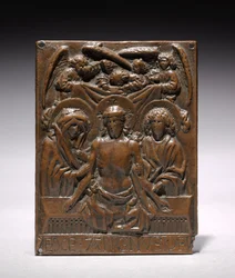 Den döde Kristus stödd av Jungfru Maria och Sankt Johannes, 1427-1467.
