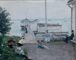 Badhuset vid Asgårdstrand (olja på duk)
