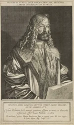 Porträtt av Dürer, graverad av Lucas Kilian