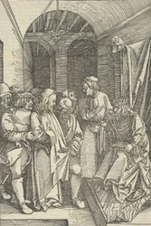 Kristus framför Herodes i en sal, från spegeln av vår Herre Jesu Kristi passion, 1507., 1507.