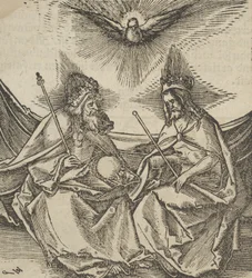Den heliga treenigheten, från Hymmelwagen om vem som lever gott..., 1517.