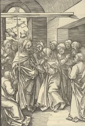 The Incredulity of Thomas, från spegeln av vår Herre Jesu Kristi passion, 1507.