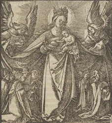 The Madonna of Mercy, från Hymmelwagen auff dem, wer wol leben..., 1517.