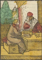Liknelsen om den rike mannen och hushållerskan, 2, från Das Plenarium, 1517.