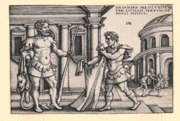 Lichas tar med sig Nessus mantel till Hercules
