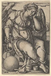Melankoli, ca 1500-50 (gravyr)
