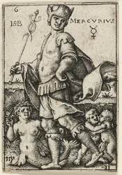 Merkurius, plansch sex från De sju planeterna med zodiakerna