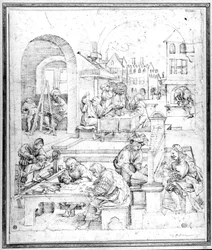 Vetenskap, konst och handel (penna och bläck)