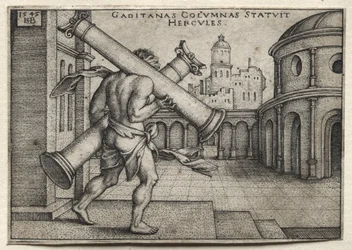 The Labours of Hercules: Hercules Carrying the Columns of Gades, 1545.